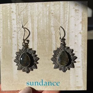 NWT Sundance silver and gemstone dangle earrings